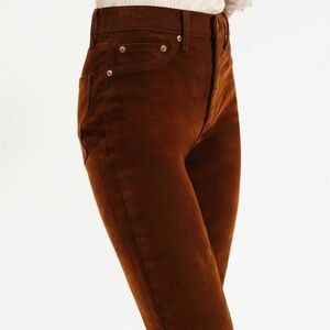 Classic Straight-Leg Velvet Pants in Dark Brown